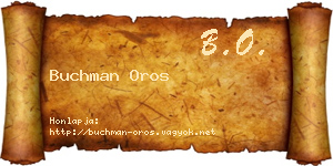 Buchman Oros névjegykártya